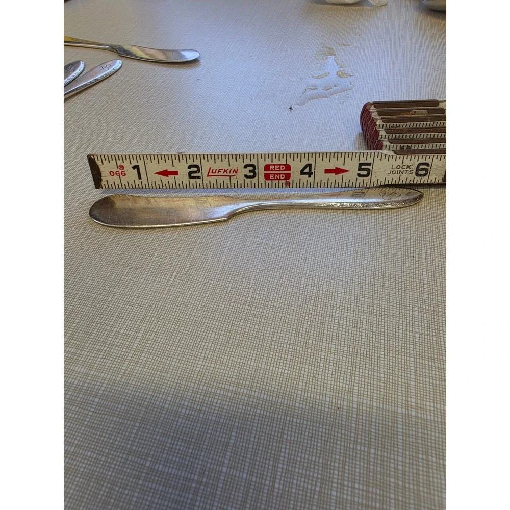 Vintage Alvin Silverplate Butter Spreaders Set of 8 Monogram S Floral Border